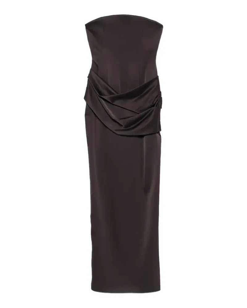 Alex Perry draped strapless maxi dress - Grau Grau