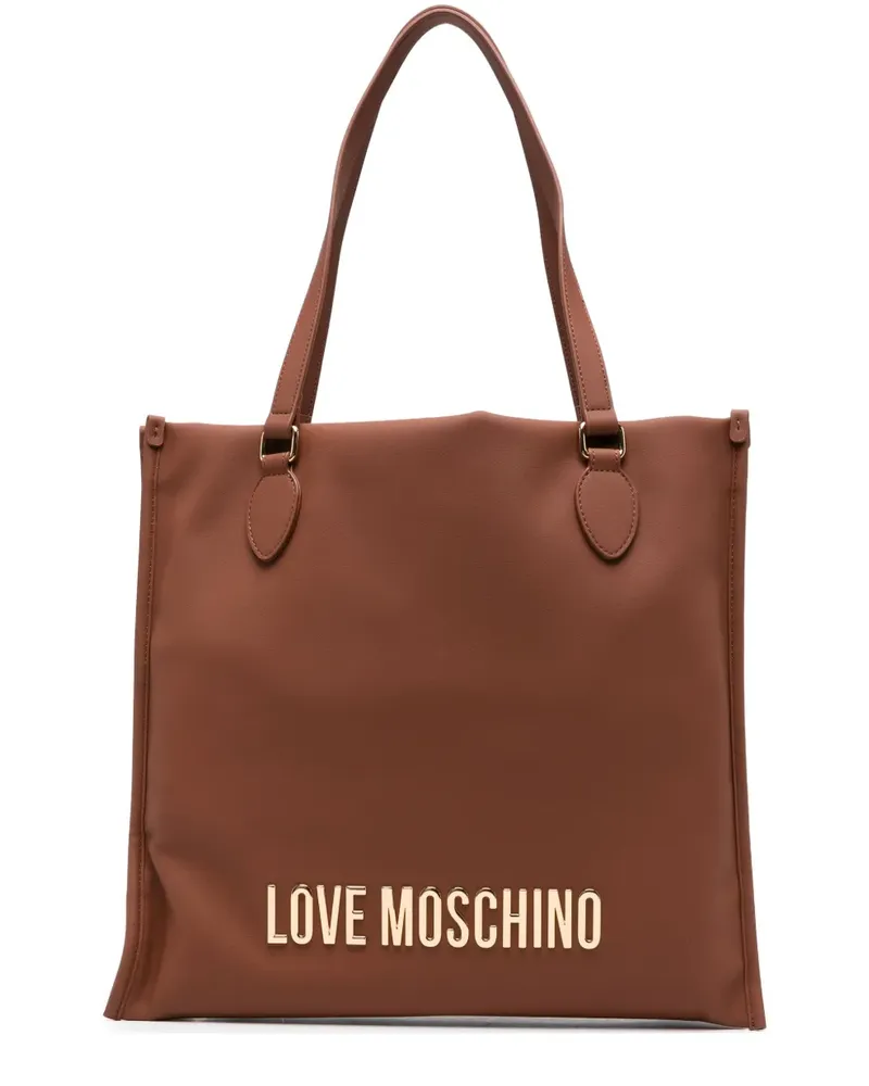 Moschino Tote Bag mit Logo-Schriftzug - Braun Braun
