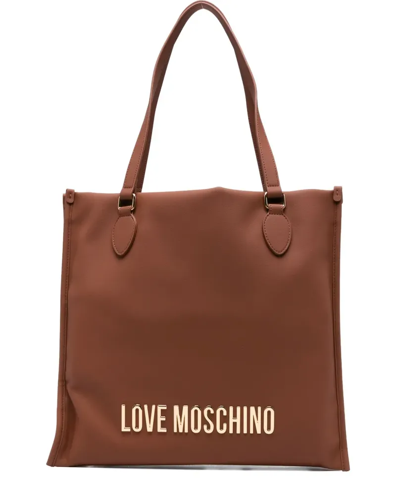 Moschino Tote Bag mit Logo-Schriftzug - Braun Braun