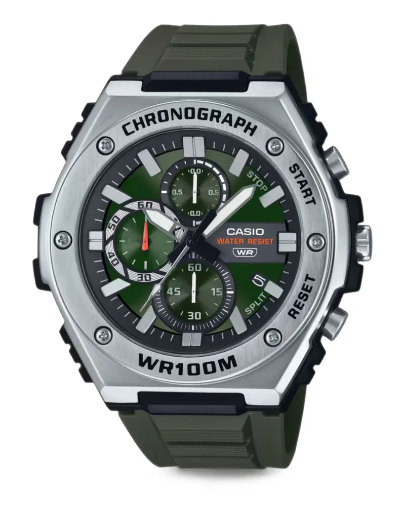 Casio logo-print 52.3mm watch - Grün Grün