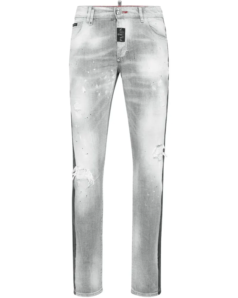 Philipp Plein Gerade Paisley Bandana Jeans - Grau Grau