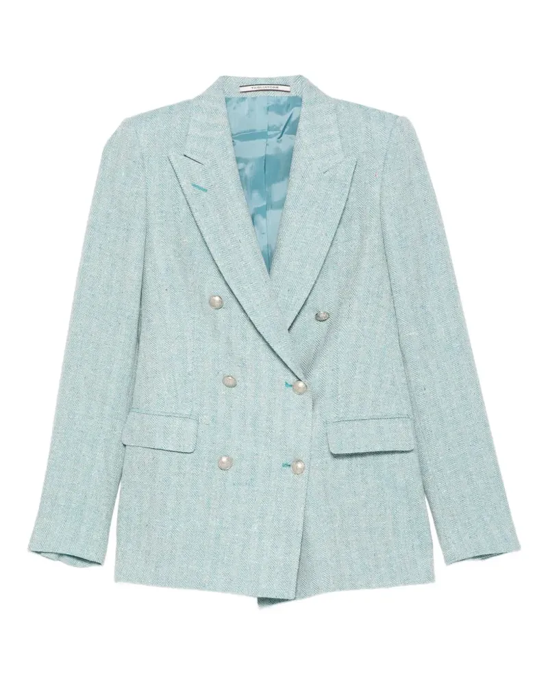 Tagliatore Doppelreihiges Sakko mit Fischgrätenmuster - Blau Blau