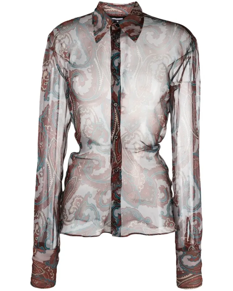 Dsquared2 Hemd mit Paisley-Print - Braun Braun