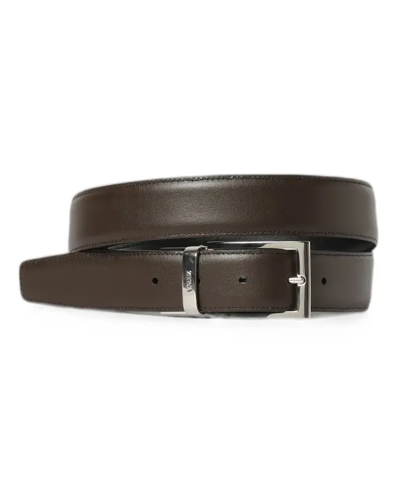 Ermenegildo Zegna reversible leather belt - Braun Braun