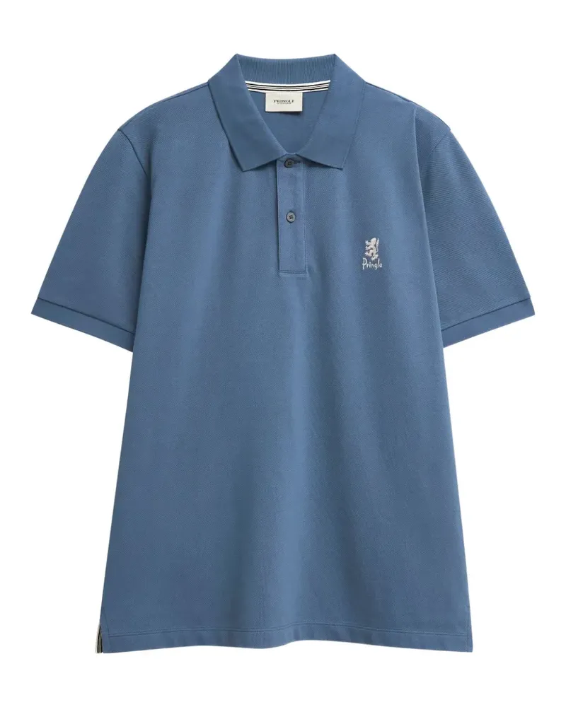 Pringle of Scotland Piqué-Poloshirt mit Logo-Stickerei - Blau Blau