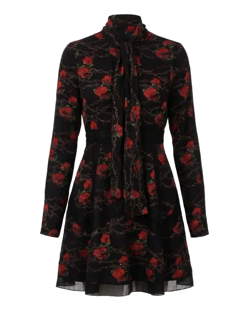 Valentino Garavani Kleid mit Blumenprint - Schwarz Schwarz
