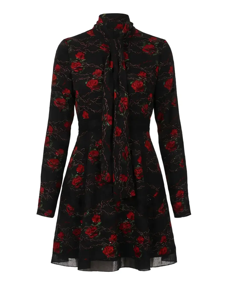 Valentino Garavani Kleid mit Blumenprint - Schwarz Schwarz