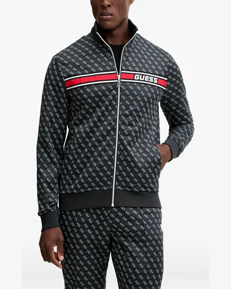 Guess Sweatshirt mit Monogrammmuster - Schwarz Schwarz