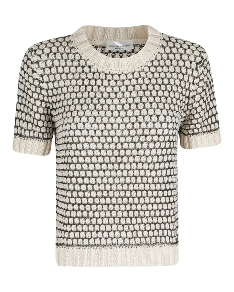 Roberto Collina short-sleeve patterned top - Nude Nude