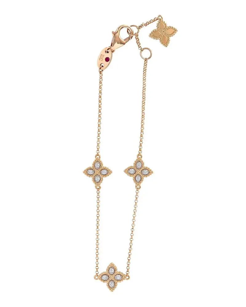 Roberto Coin 18kt Princess Flower Rotgoldarmband mit Diamanten - Rosa Rosa