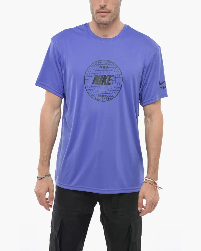 Nike Dri-FIT T-Shirt mit Logo-Print - Violett Violett