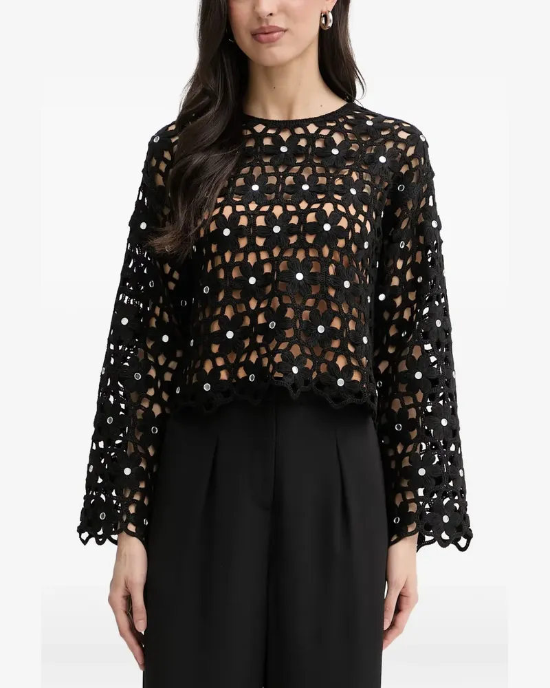 Michael Kors Pullover mit Lochmuster - Schwarz Schwarz
