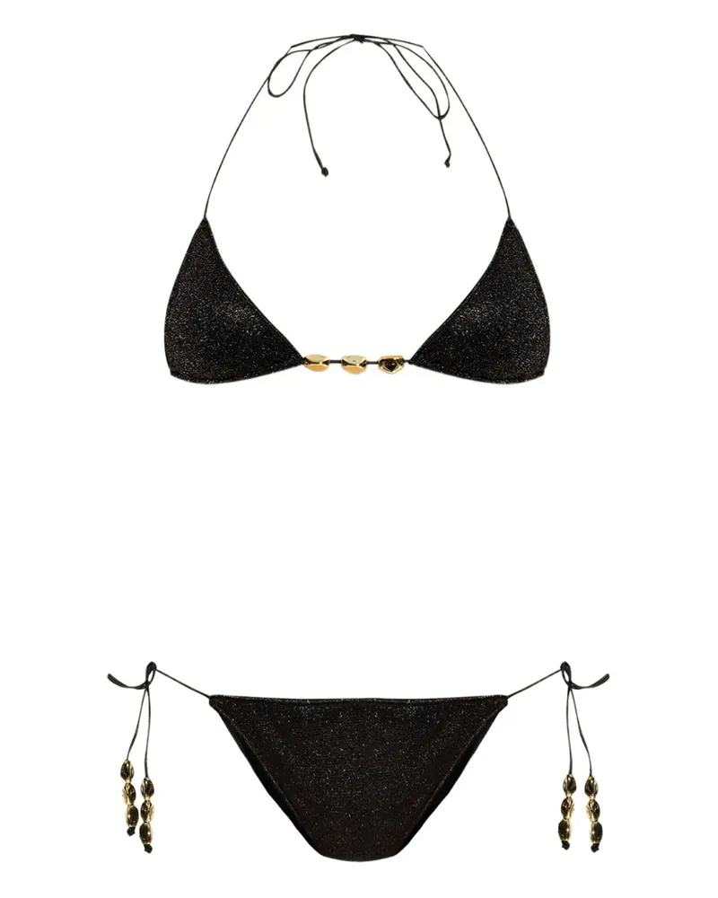 Oséree Bikini mit Glitter-Detail - Schwarz Schwarz