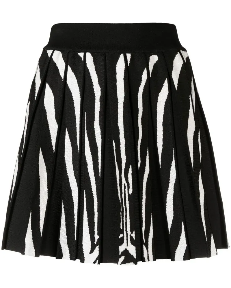 Balmain Minirock mit Zebramuster - Schwarz Schwarz