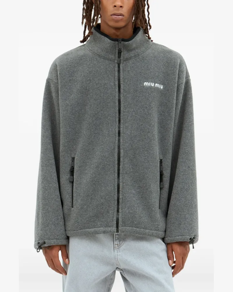Miu Miu Sweatshirt mit Reißverschluss - Grau Grau