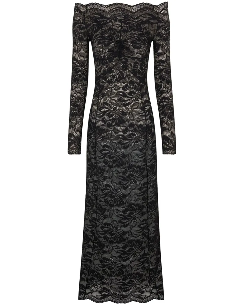 Paco Rabanne Kleid mit Blumenspitze - Schwarz Schwarz