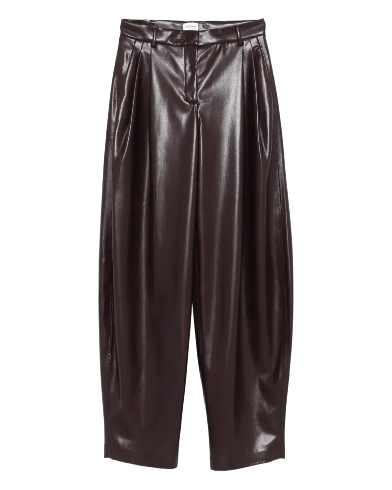 ANDAMANE Lederhose mit Bundfalten - Violett Violett