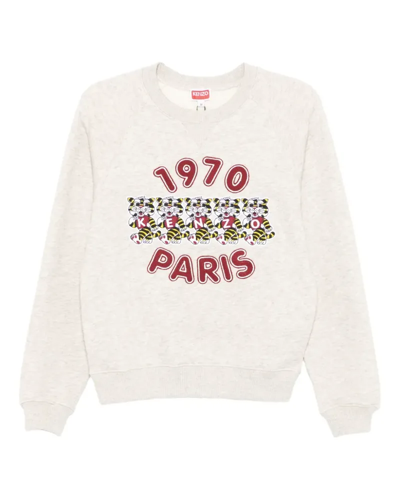 Kenzo Wide Tiger-embroidered cotton sweatshirt - Grau Grau