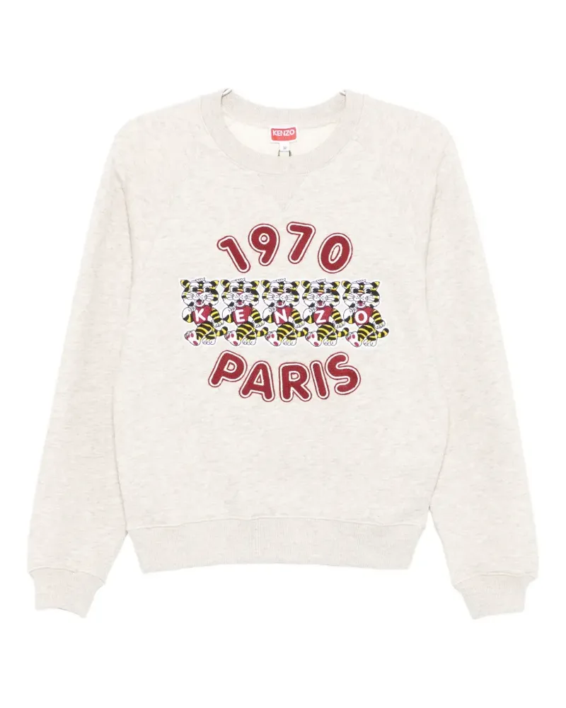 Kenzo Wide Tiger-embroidered cotton sweatshirt - Grau Grau