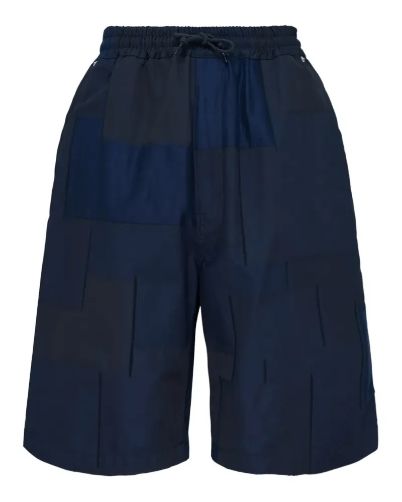 Comme des Garçons patchwork drawstring shorts - Blau Blau