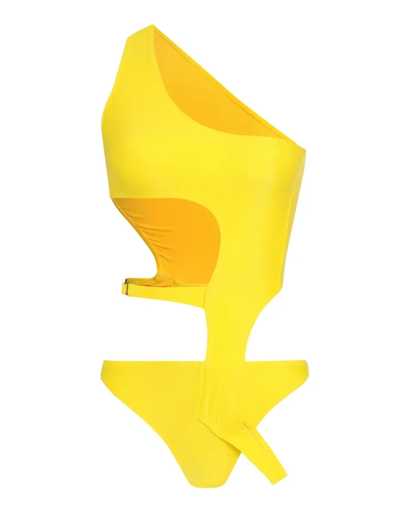 Amir Slama one-shoulder cut-out swimsuit - Gelb Gelb