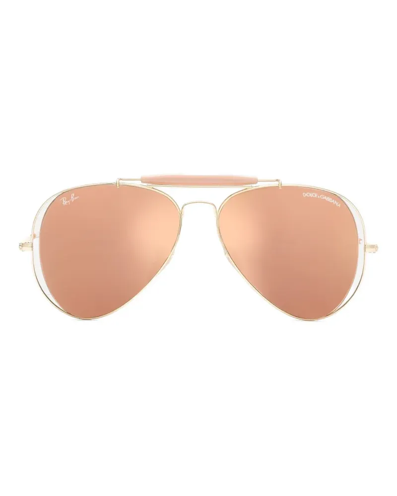 Dolce & Gabbana x RAY-BAN aviator-frame sunglasses - Gold Gold
