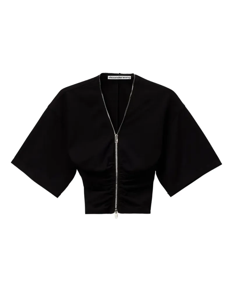 Alexander Wang zip-up ruched top - Schwarz Schwarz