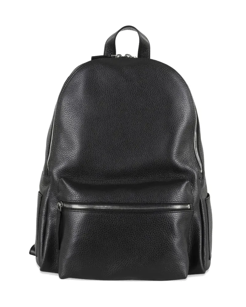 Orciani Rucksack aus Leder mit Reißverschluss - Schwarz Schwarz