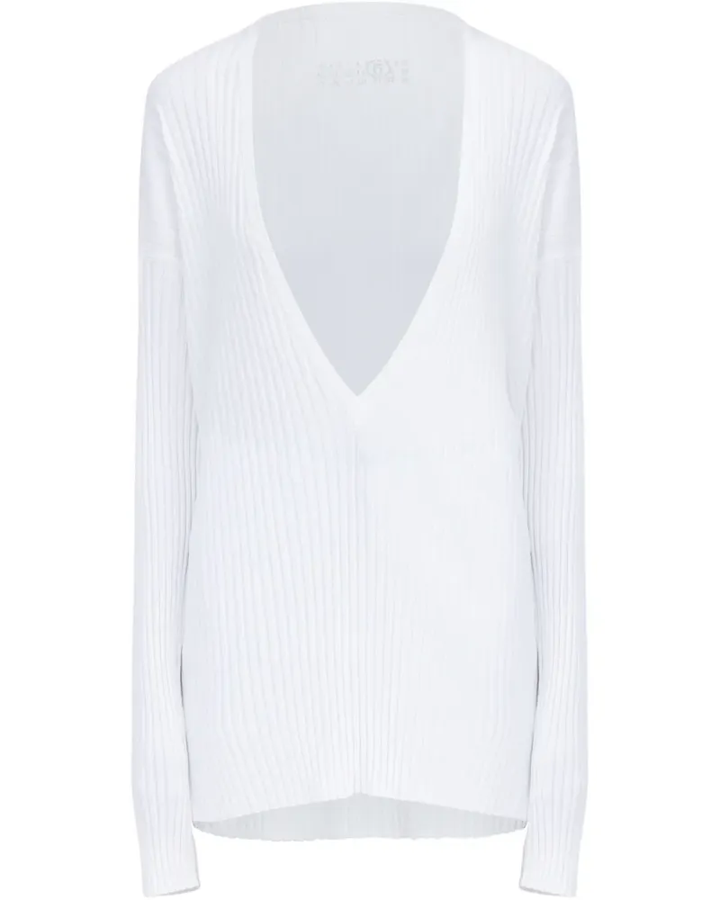 Maison Margiela Minikleid aus geripptem Strick - Weiß Weiß