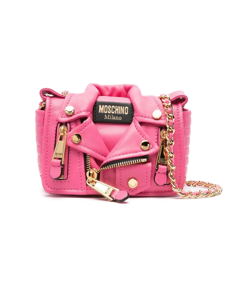 Moschino Mini-Tasche aus Leder Rosa