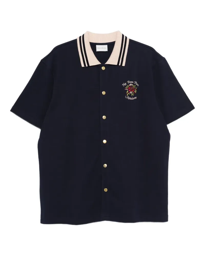 Drôle de Monsieur Hemd mit Stickerei - Blau Blau