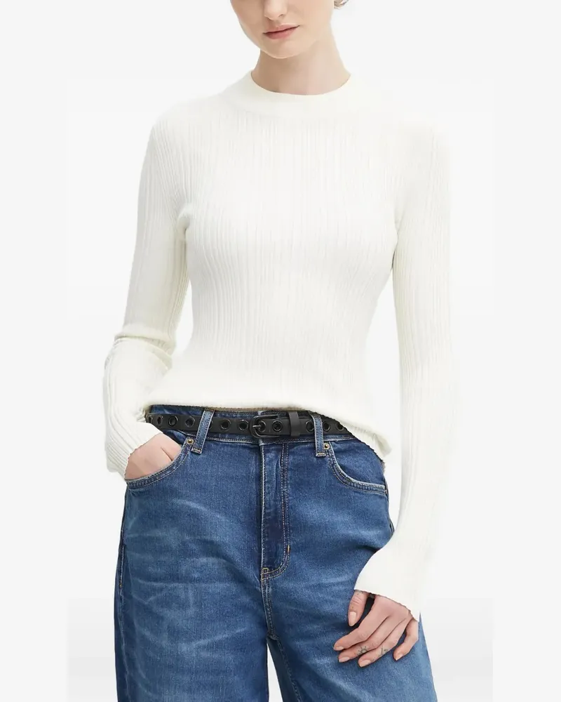 HUGO BOSS ribbed-knit top - Weiß Weiß