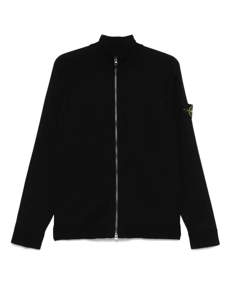 Stone Island Cardigan mit Kompass-Patch - Schwarz Schwarz