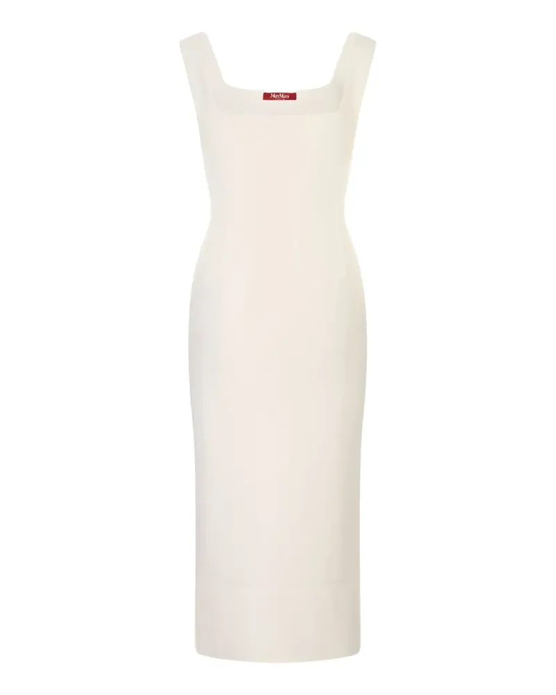 Max Mara Max Mara ribbed-knit square-neck midi dress - Weiß Weiß