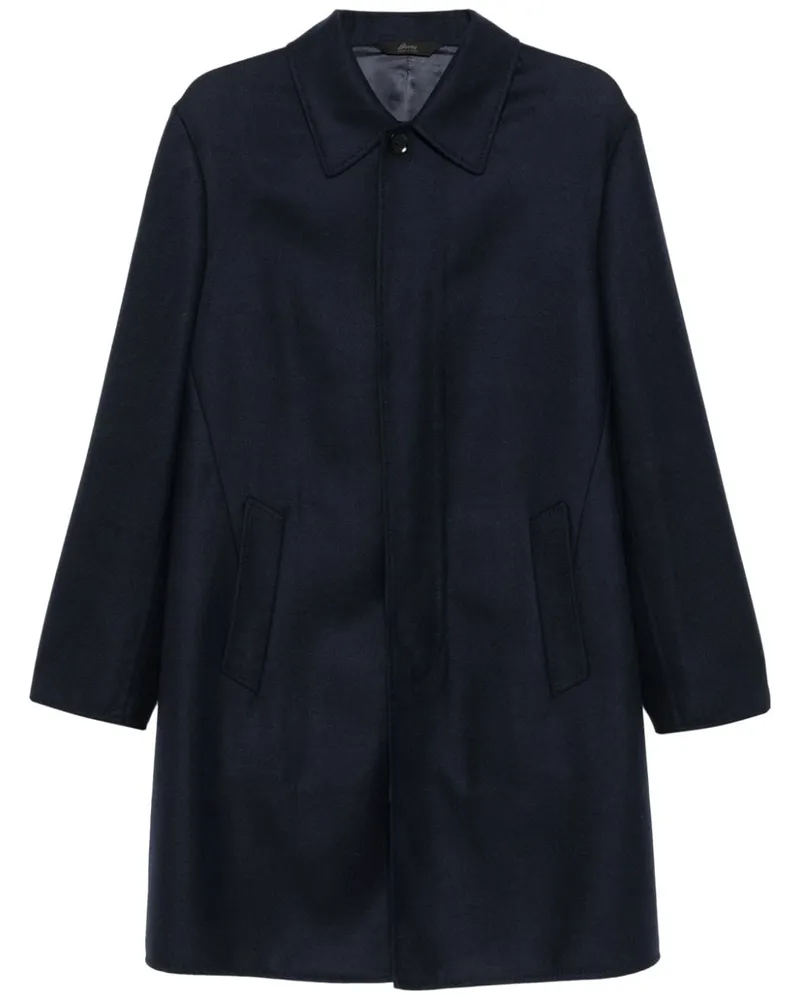 Brioni Mantel aus Filz - Blau Blau