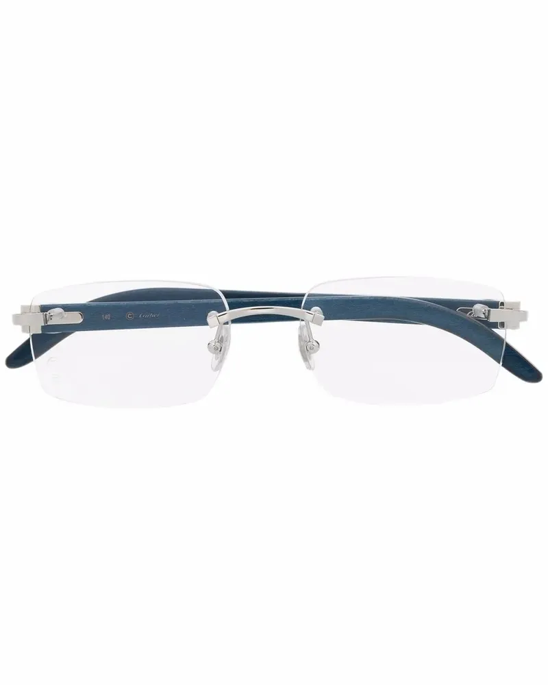 Cartier Rahmenlose Brille mit eckigem Gestell - Blau Blau