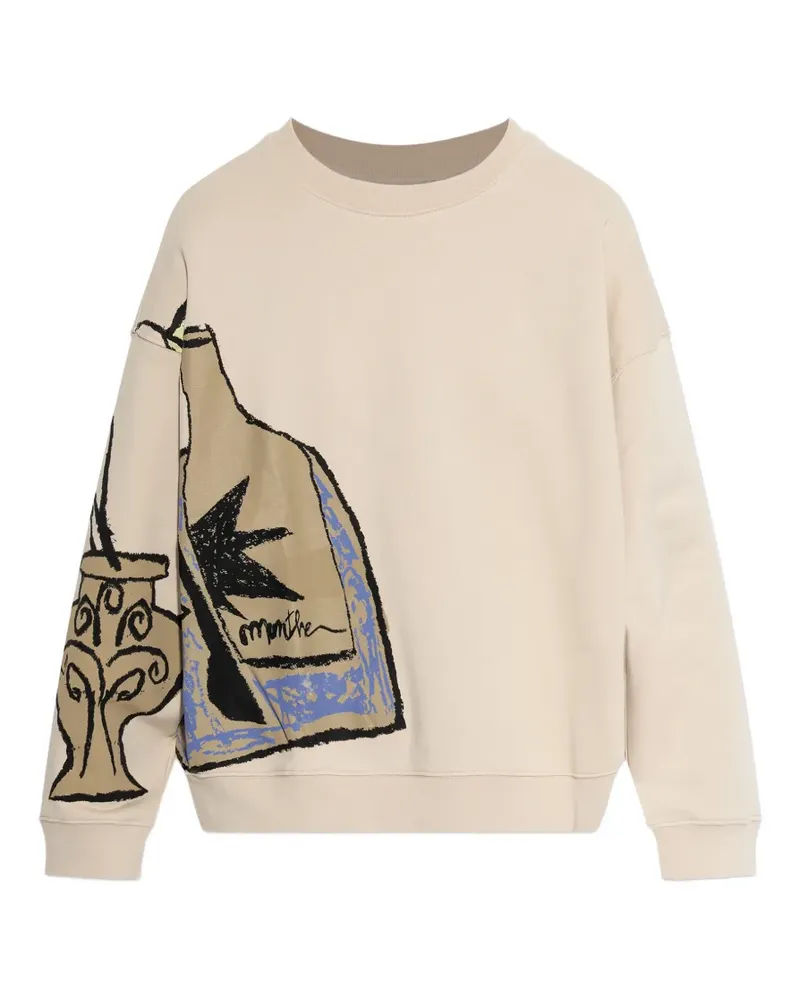 MUNTHE Rarsnima Sweatshirt mit grafischem Print - Nude Nude
