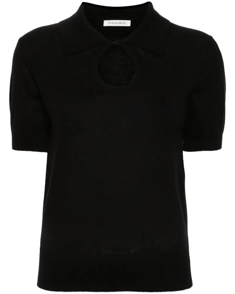 By Malene Birger Geripptes Poloshirt - Schwarz Schwarz