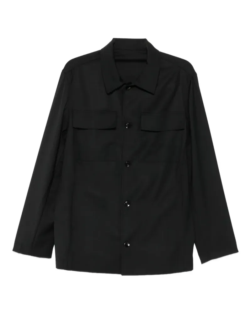 MICHAEL COAL flap-pocket button-up jacket - Schwarz Schwarz