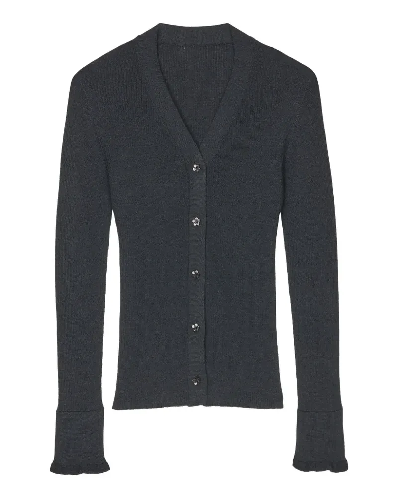 Cecilie Bahnsen CBFolke ribbed flower-button cardigan - Grau Grau