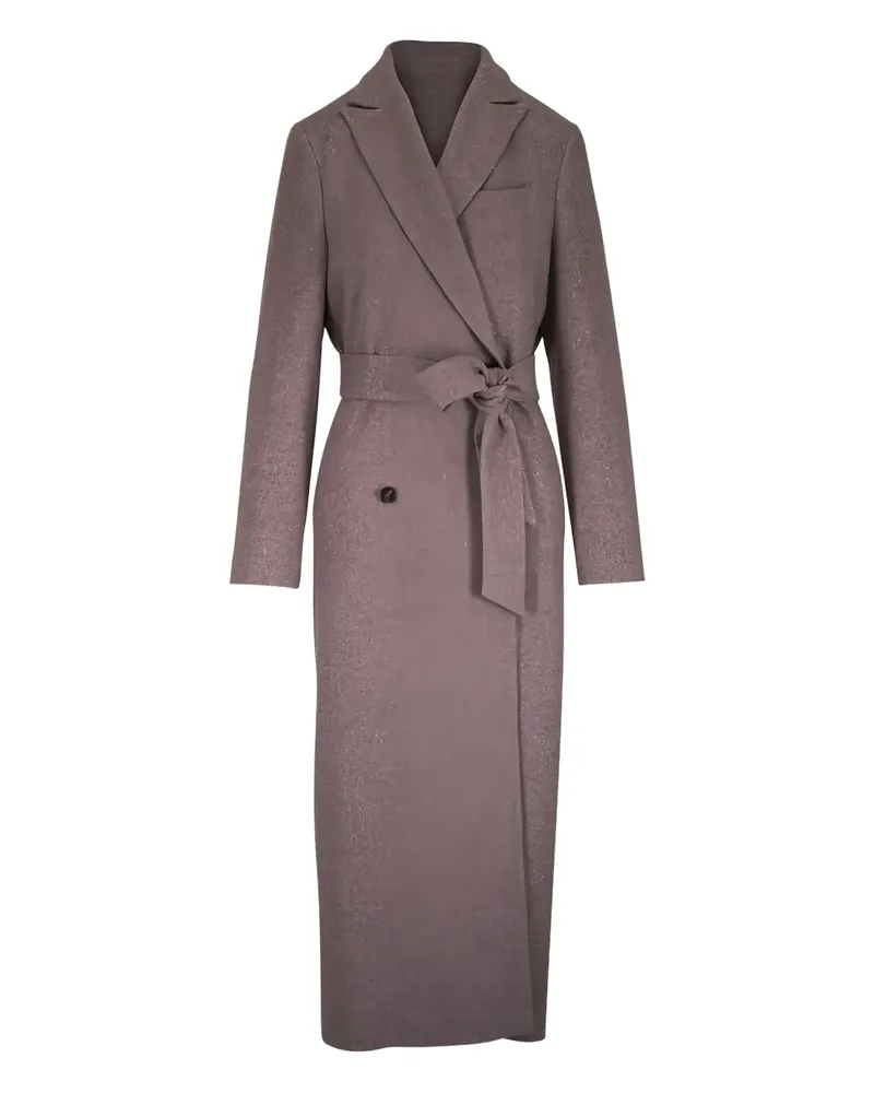 Kiton Gewickelter Mantel mit Gürtel - Braun Braun