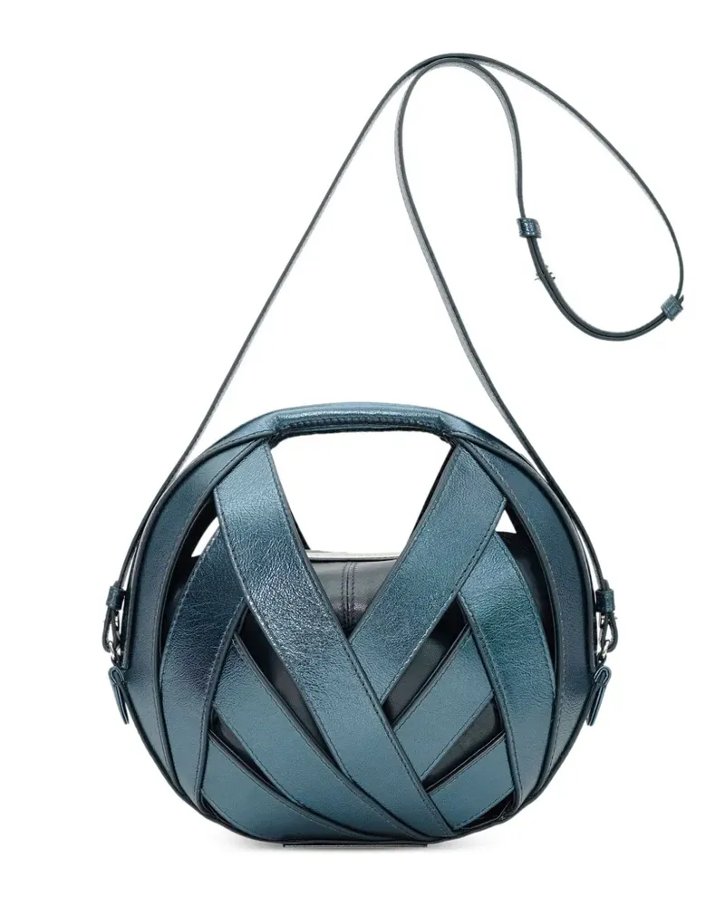 PERRIN PARIS Le Petit Panier Umhängetasche aus Korbgeflecht - Blau Blau