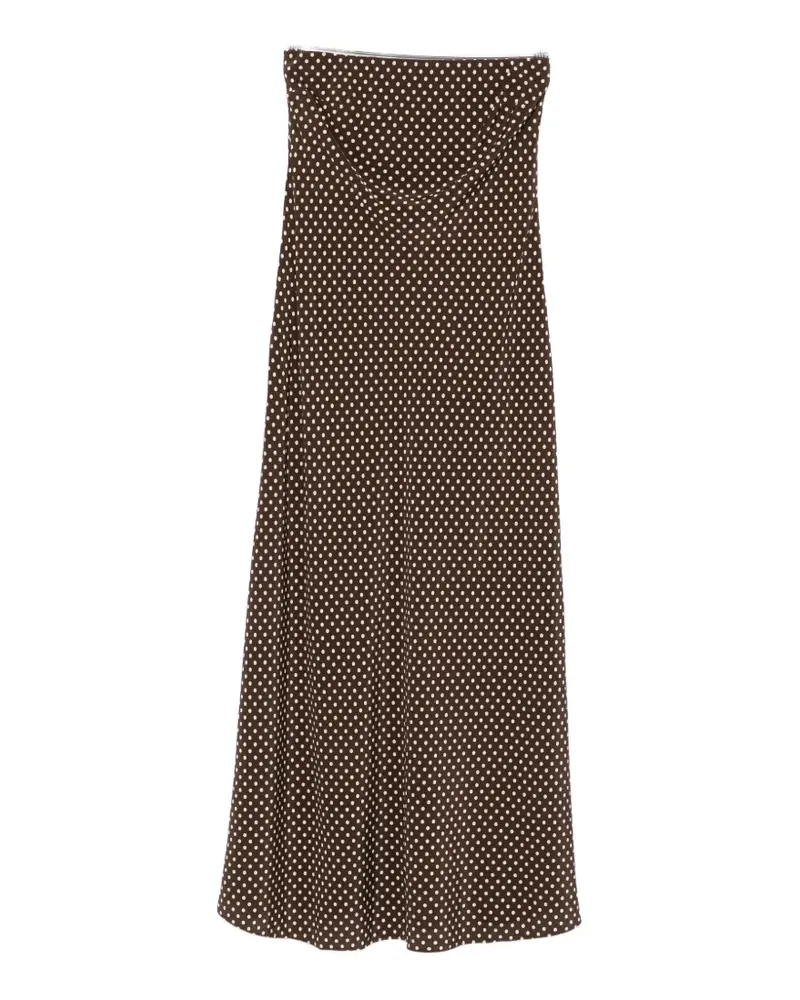 Matteau Bias polka-dot strapless maxi dress - Braun Braun