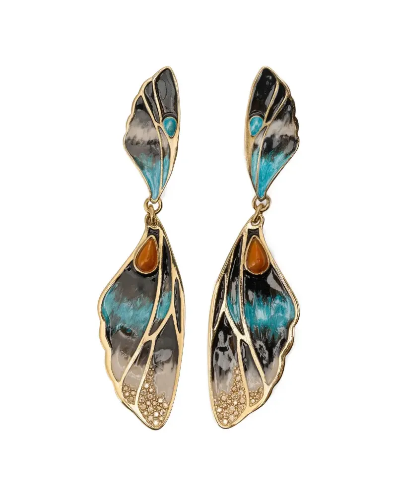 Roberto Cavalli Butterfly-Ohrringe mit Anhänger - Gold Gold