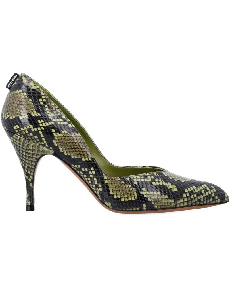 Miu Miu Spitze Court-Schuhe mit Schlangen-Effekt 85mm - Grün Grün