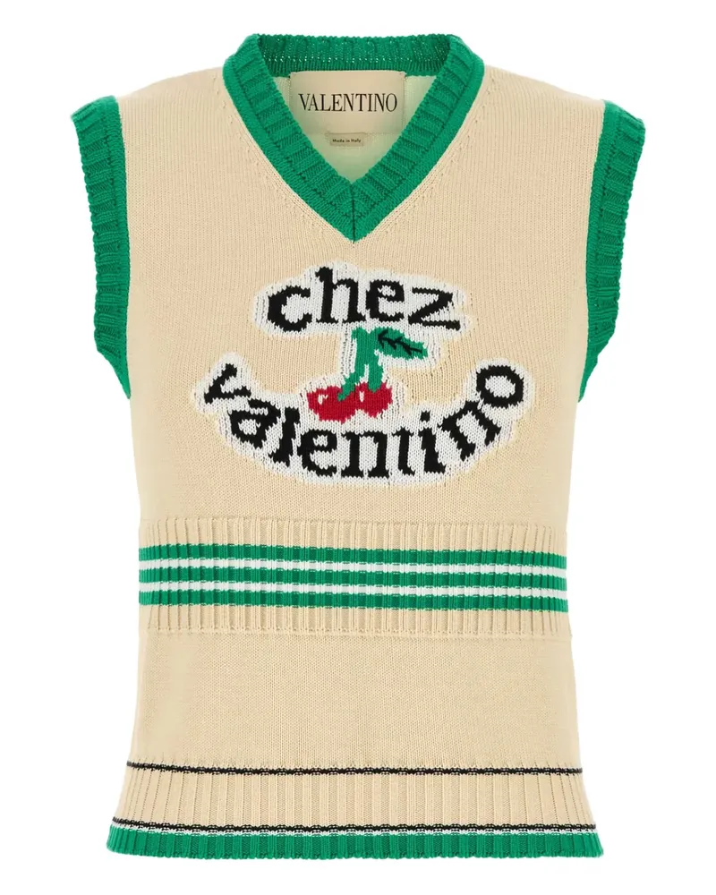 Valentino Garavani Strickpullunder mit Kirsch-Motiv - Nude Nude