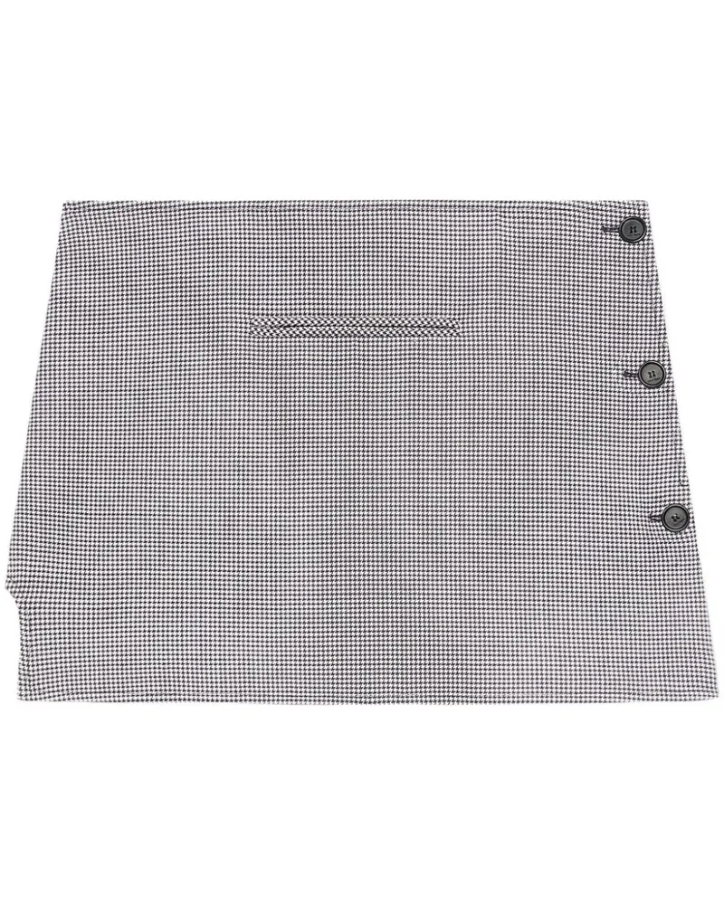 Courrèges Oblique Minirock mit Hahnentrittmuster - Schwarz Schwarz