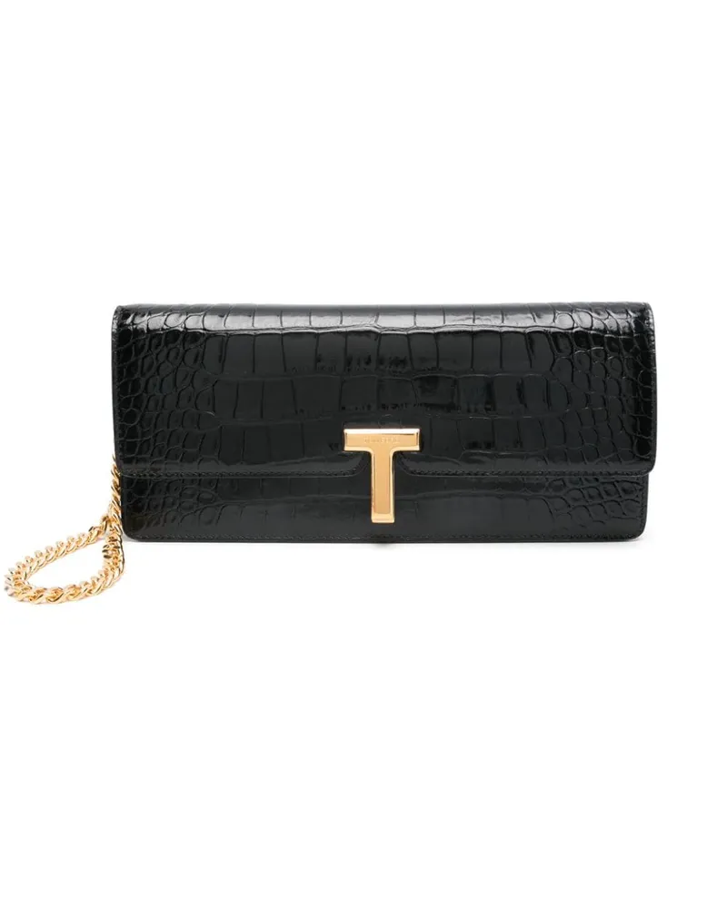 Tom Ford Clutch mit Kroko-Effekt - Schwarz Schwarz