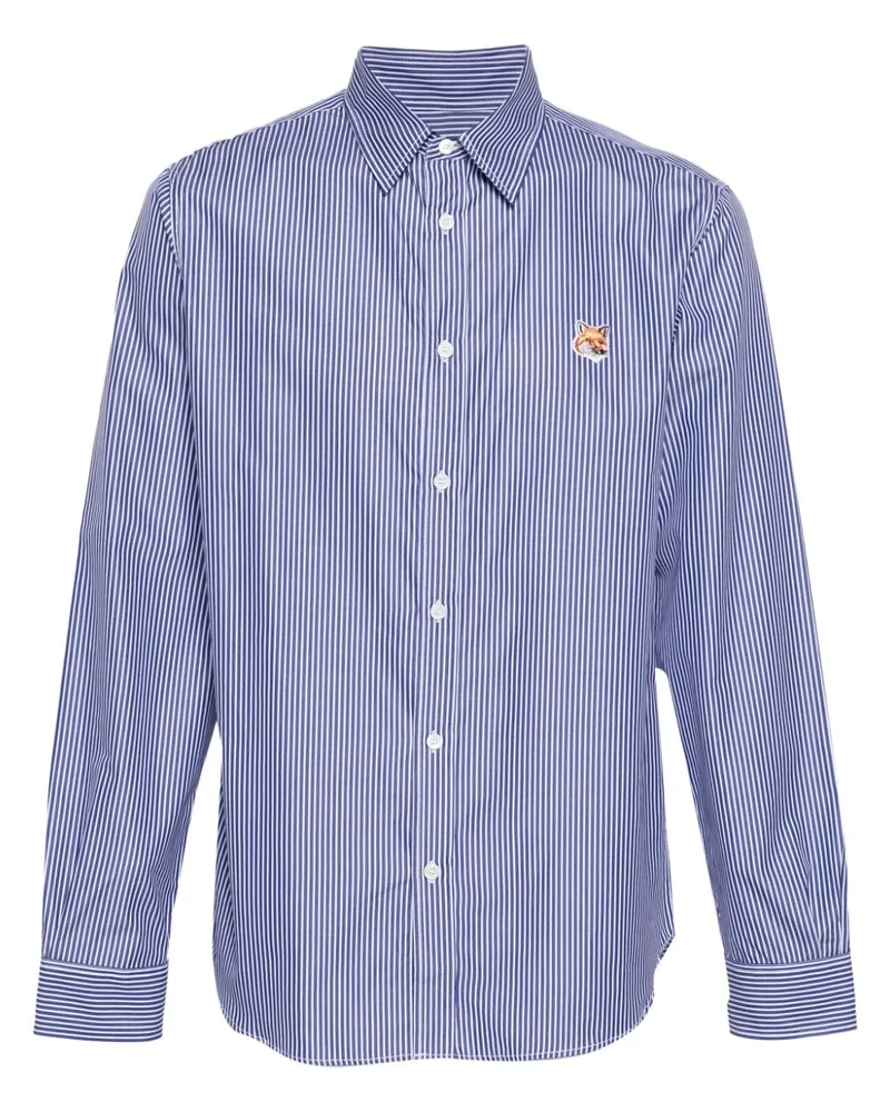 Kitsuné Fox Head Hemd - Blau Blau