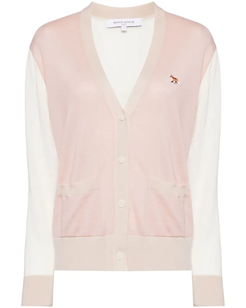 Kitsuné Cardigan mit Logo-Stickerei - Rosa Rosa